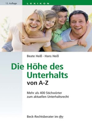 cover image of Die Höhe des Unterhalts von A-Z